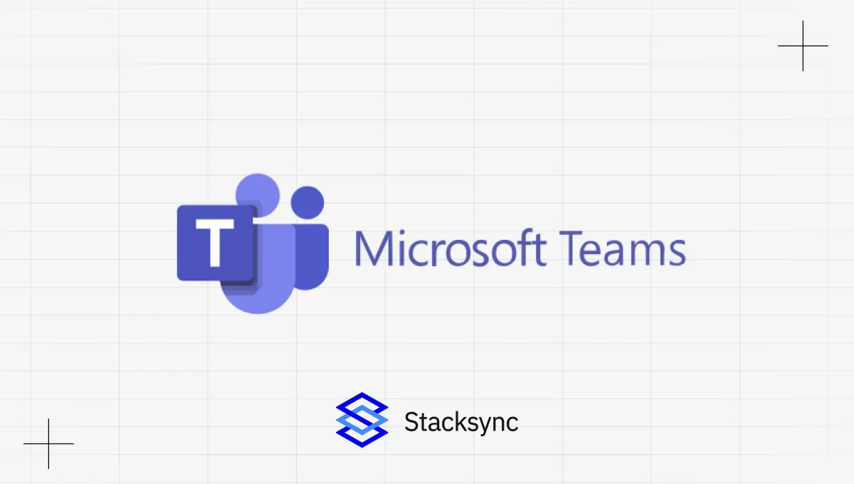 Microsoft Teams logo with the Stacksync logo, announcing the new Microsoft Teams integration